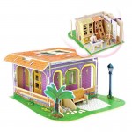 Dream Villa Study Room - Casuta din lemn cu mobilier (puzzle 3D)